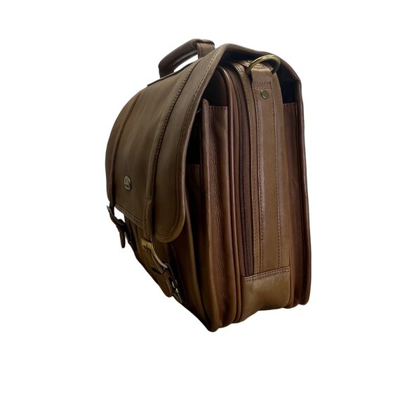 Samsonite Brown Leather Adjustable Shoulder Strap & Top Handle Messenger Bag - Picture 2 of 14